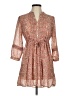 H&M 100% Polyester Paisley Tan Orange Casual Dress Size 6 - photo 1