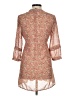 H&M 100% Polyester Paisley Tan Orange Casual Dress Size 6 - photo 2