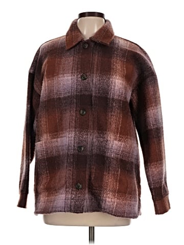 Madewell Brushed Plaid Knit Shirt Jacket (view 1)