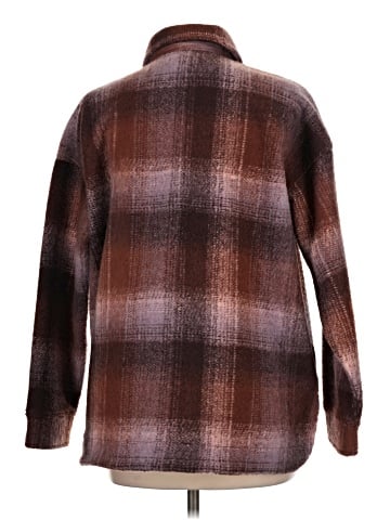 Madewell Brushed Plaid Knit Shirt Jacket (view 2)