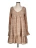 She + Sky 100% Polyester Tan Casual Dress Size L - photo 1