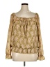 DR2 100% Polyester Paisley Gold Long Sleeve Blouse Size XL - photo 1