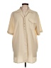 Christie & Jill 100% Polyester Tan Short Sleeve Blouse Size L - photo 1