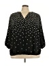 NYDJ 100% Polyester Polka Dots Black 3/4 Sleeve Blouse Size 3X - photo 1