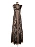 BCBGMAXAZRIA 100% Polyester Chevron-herringbone Brown Cocktail Dress Size 10 - photo 1