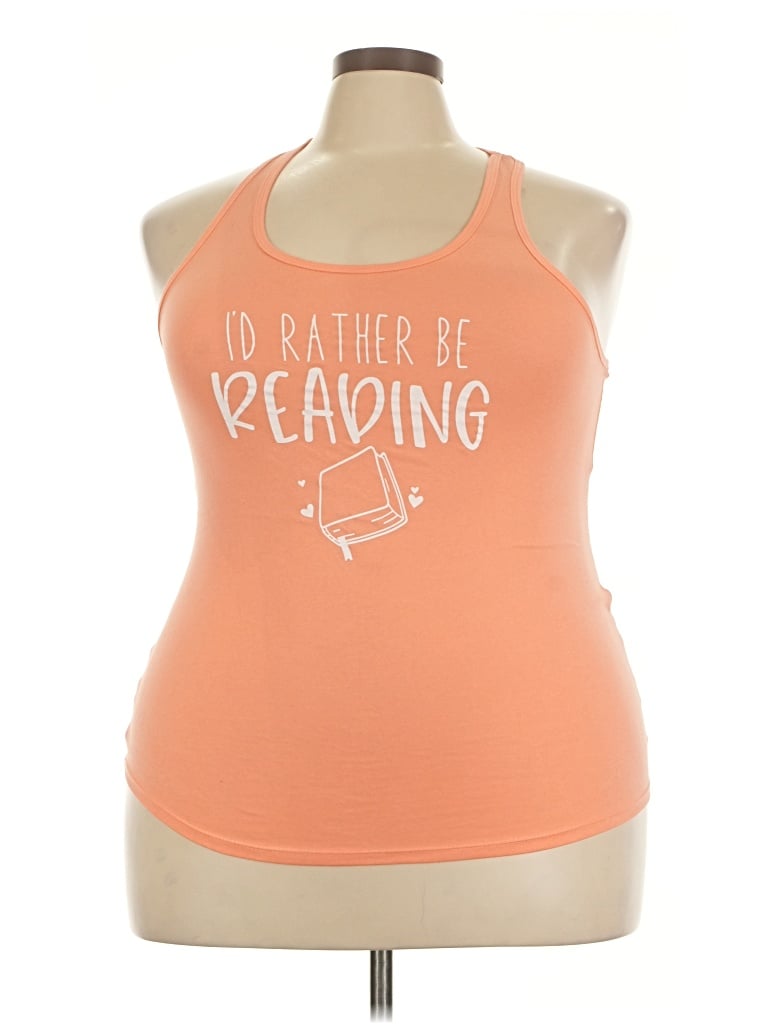 Pre-owned Ideal T Tank Top Orange Halter Neckline Tops