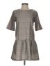 Ginger 100% Polyester Plaid Gray Casual Dress Size XS - photo 1