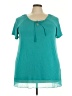 Just My Size Teal Short Sleeve Henley Size 3X Plus - photo 1