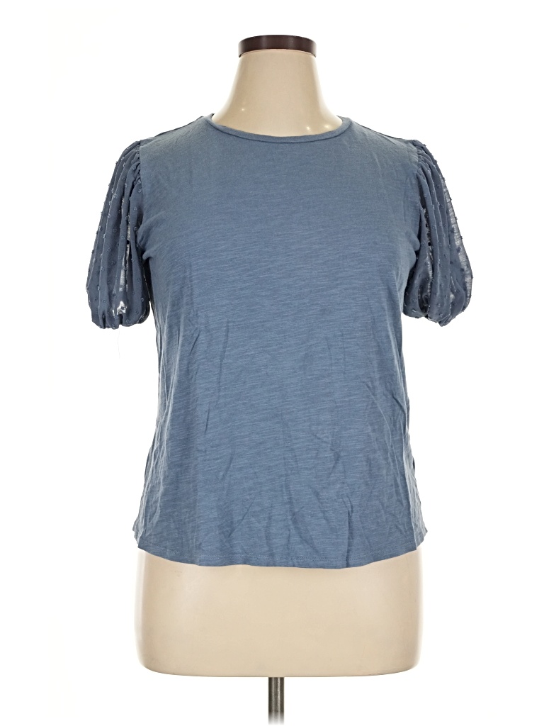 Pre-owned Maurices Short Sleeve Top Blue Crew Neck Tops
