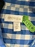 Crown & Ivy Checkered-gingham Blue Sleeveless Button-Down Shirt Size S - photo 7