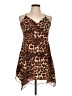 PrettyLittleThing 100% Polyester Animal Print Brown Cocktail Dress Size 10 - photo 1