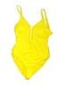 YMI Solid Yellow One Piece Swimsuit Size XL - photo 1