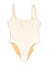 J.Crew Color Block Ivory One Piece Swimsuit Size 8 - photo 1