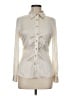 Cache Metallic Ivory Long Sleeve Blouse Size M - photo 1