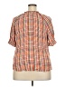Bobeau 100% Rayon Houndstooth Orange Short Sleeve Blouse Size 2X - photo 2