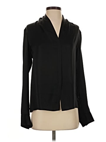 Theory Long Sleeve Silk Top (view 1)