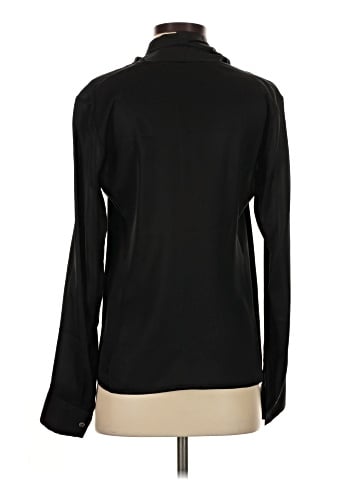 Theory Long Sleeve Silk Top (view 2)