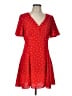 Aqua 100% Polyester Hearts Red Casual Dress Size L - photo 1