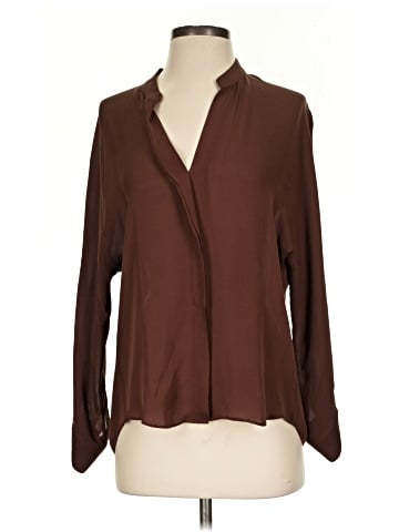 Vince. Long Sleeve Silk Top (view 1)