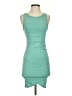 Leith Solid Teal Casual Dress Size XXS - photo 1