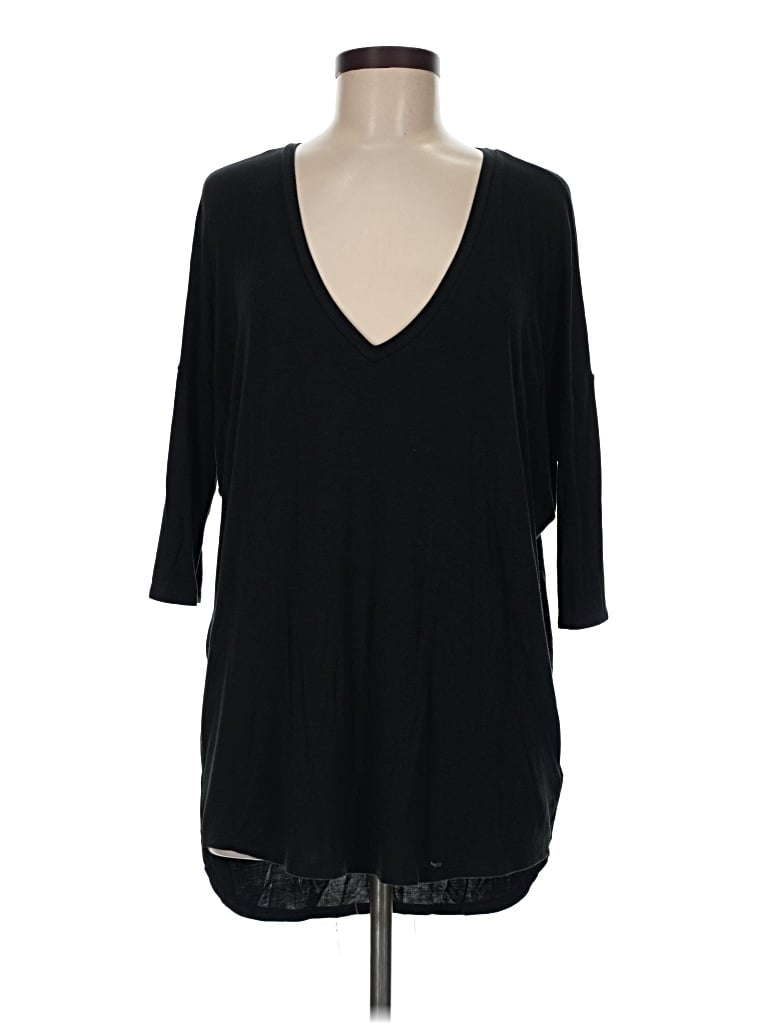 Pre-owned Express 3/4 Sleeve T-shirt In Black