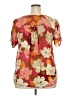 DR2 100% Polyester Floral Orange Short Sleeve Blouse Size XXL - photo 2