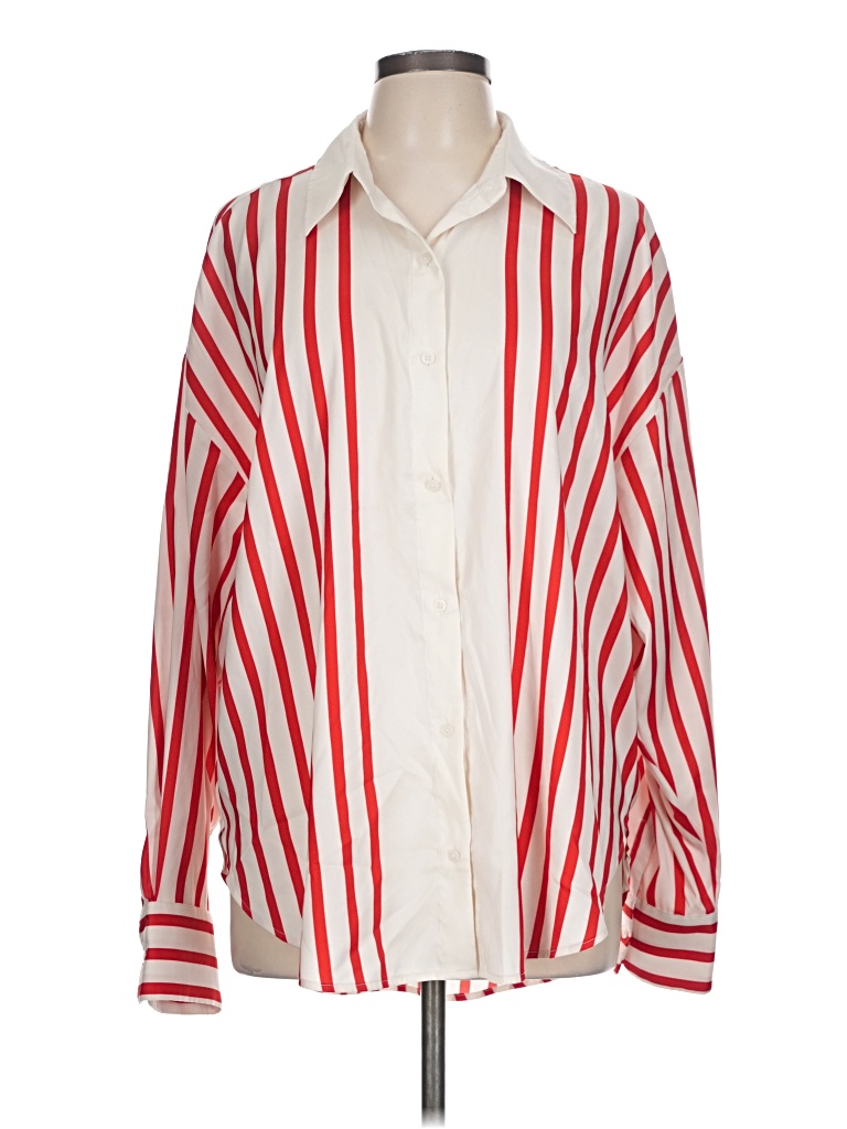 Pre-owned Express Long Sleeve Blouse In Red