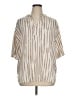 Primark 100% Polyester Stripes Ivory Short Sleeve Blouse Size 14 - photo 1