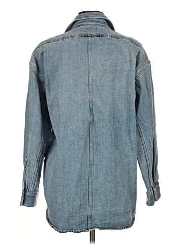 Madewell Denim Oversized Button-Up Shirt in Derussey Wash (view 2)