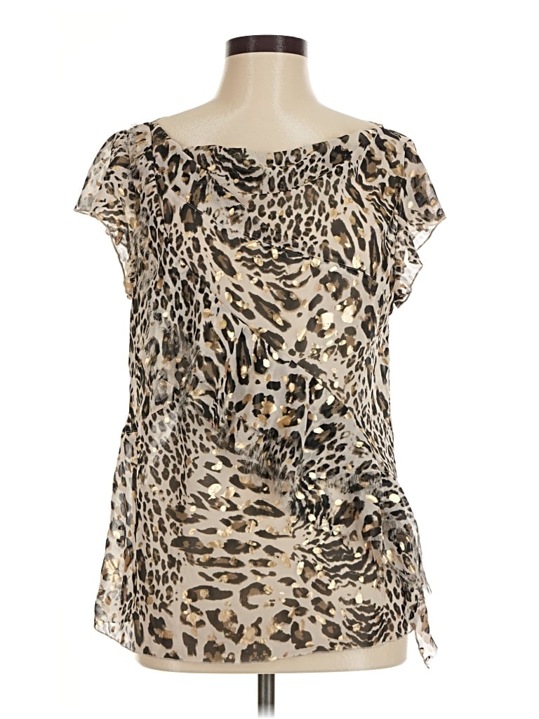 Pre-owned Bcbgeneration Short Sleeve Blouse In Brown