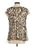 BCBGeneration Animal Print Brown Short Sleeve Blouse Size L - photo 2