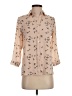 Atmosphere Print Tan 3/4 Sleeve Blouse Size 2 - photo 1