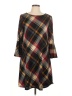 Echo Plaid Brown Casual Dress Size L - photo 1