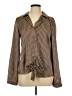 Mystree 100% Polyester Houndstooth Brown Long Sleeve Blouse Size L - photo 1