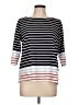 Talbots 100% Cotton Stripes Black 3/4 Sleeve Top Size 12 (petite) - photo 1