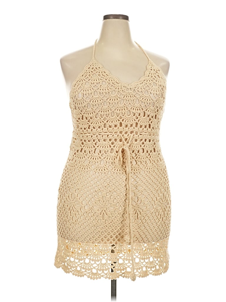 Fashion Nova Swimsuit Cover Up In Tan