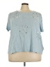 Soft Surroundings Blue Short Sleeve Top Size 3X - photo 1