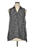 Soma 100% Modal Stripes Black Sleeveless Button-Down Shirt Size XL - photo 1