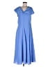 ASHRO 100% Polyester Solid Blue Casual Dress Size 12 - photo 1