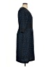 J. Peterman 100% Polyester Tweed Blue Casual Dress Size 14 - photo 4