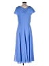 ASHRO 100% Polyester Solid Blue Casual Dress Size 12 - photo 2