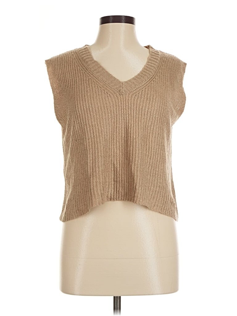 Pre-owned Miou Muse Sweater Vest In Tan