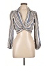 Angie 100% Rayon Silver 3/4 Sleeve Blouse Size L - photo 1
