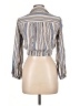 Angie 100% Rayon Silver 3/4 Sleeve Blouse Size L - photo 2