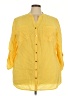 JM Collection Yellow 3/4 Sleeve Button-Down Shirt Size 22W - photo 1