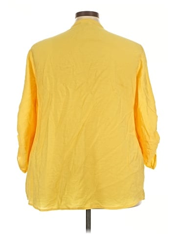 JM Collection 3/4 Sleeve Button-Down Shirt (view 2)
