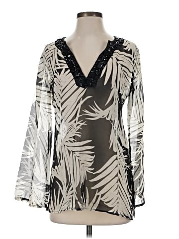 White House Black Market Long Sleeve Silk Top (view 1)