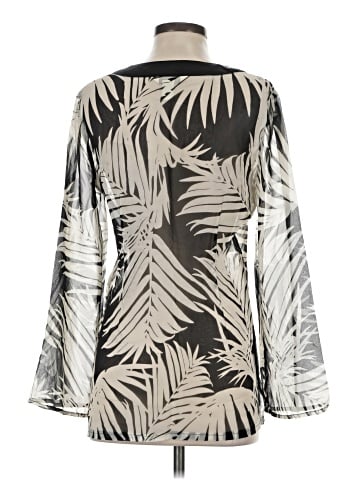 White House Black Market Long Sleeve Silk Top (view 2)