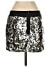 Black 100% Polyester Paisley Silver Casual Skirt Size S - photo 2