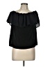 French Connection 100% Polyester Black Short Sleeve Blouse Size L - photo 1